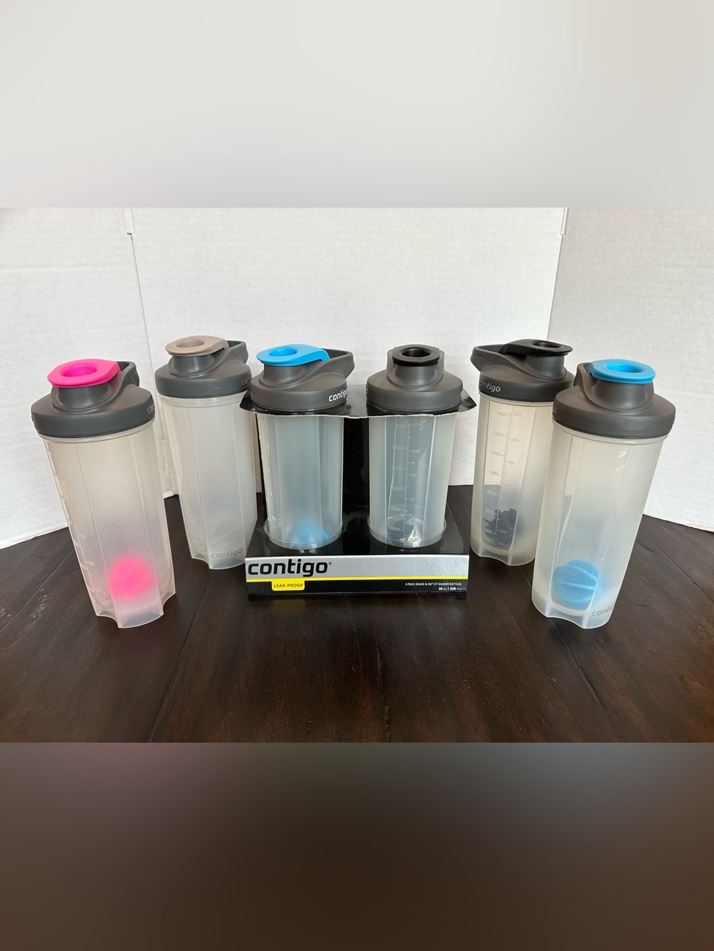 Lot of 6 Contigo Shake and Go Fit Shaker Bottles